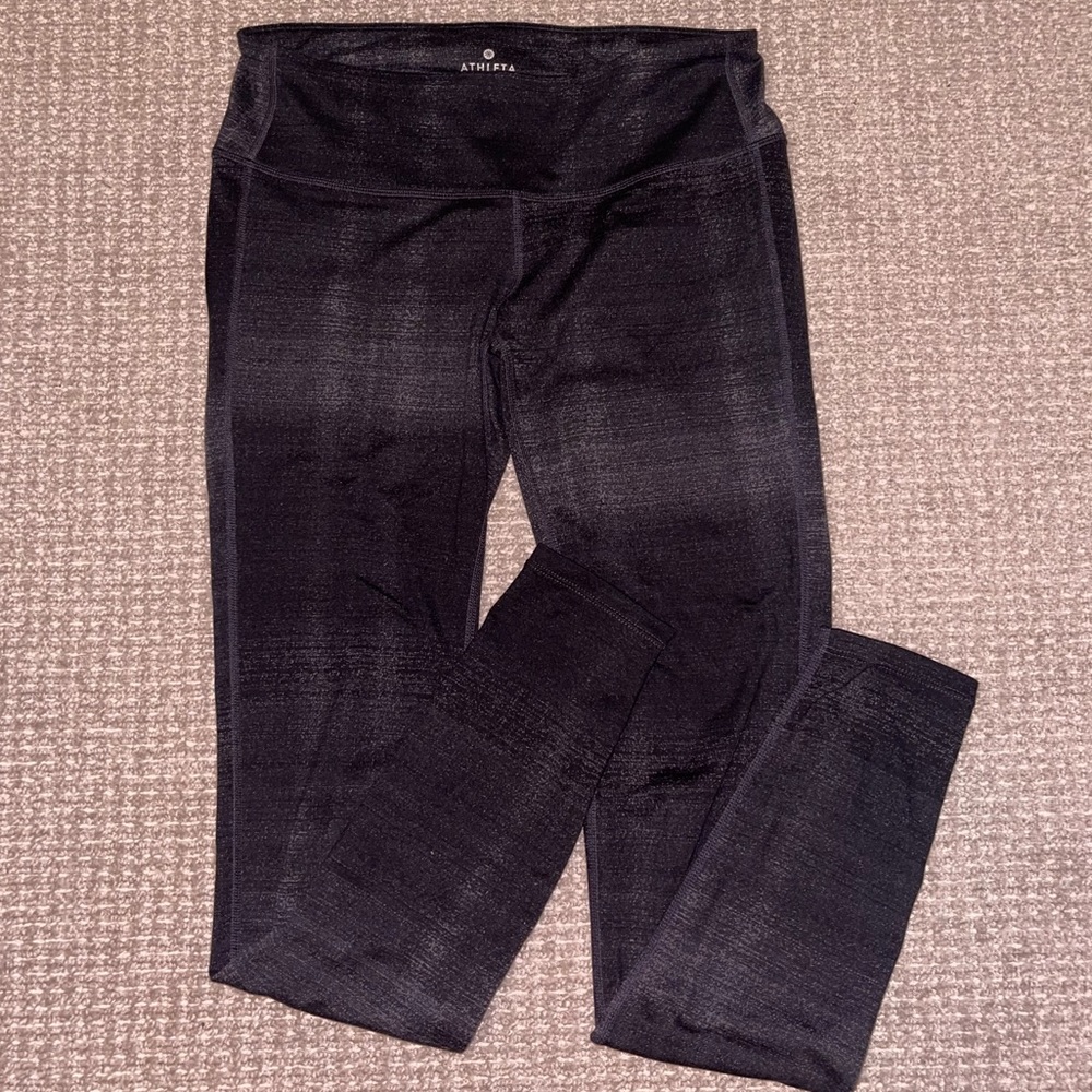 Athleta Salutation Leggings Grey Print (Small TALL)